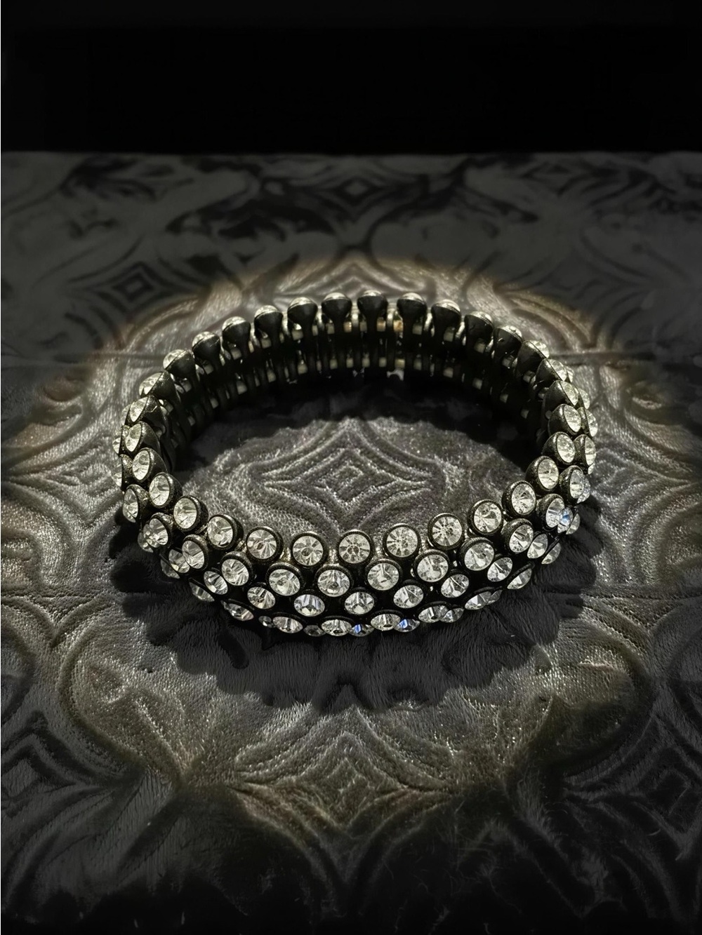 JCrew Stretchy Black and crystal look bracelet